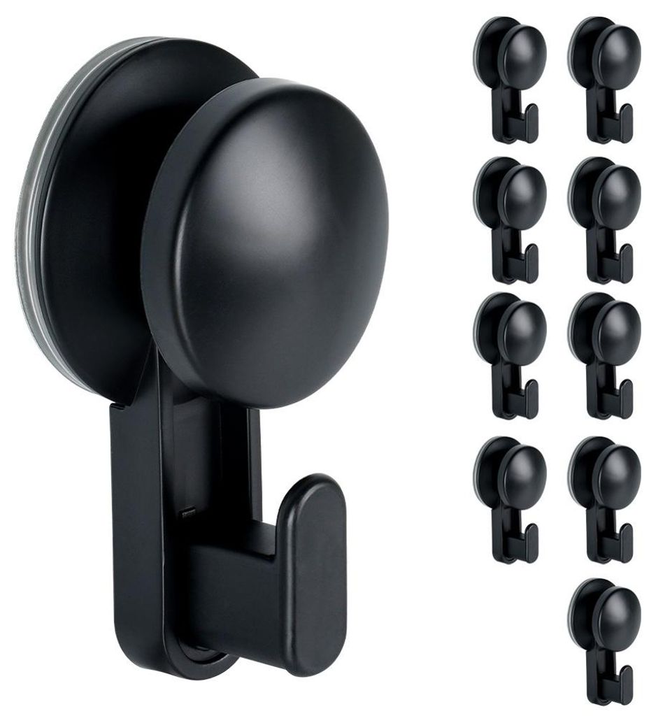 Vilde | Crochets à ventouse noirs - lot de 10 - Fixations à Image du produit 