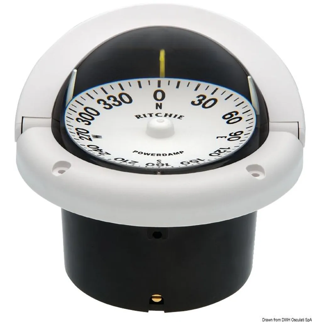 Boussole marine 3"3/4 Ritchie Helmsman haute visibilité avec cadran blanc