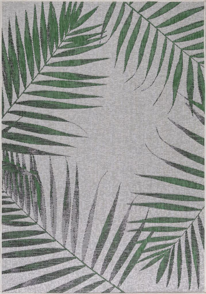 Villa Möbel Sunique Garten, Terrasseteppich, Outdoorteppich, Wasserdicht, Palmen, Farbe:Grün, Grösse:80x150 cm