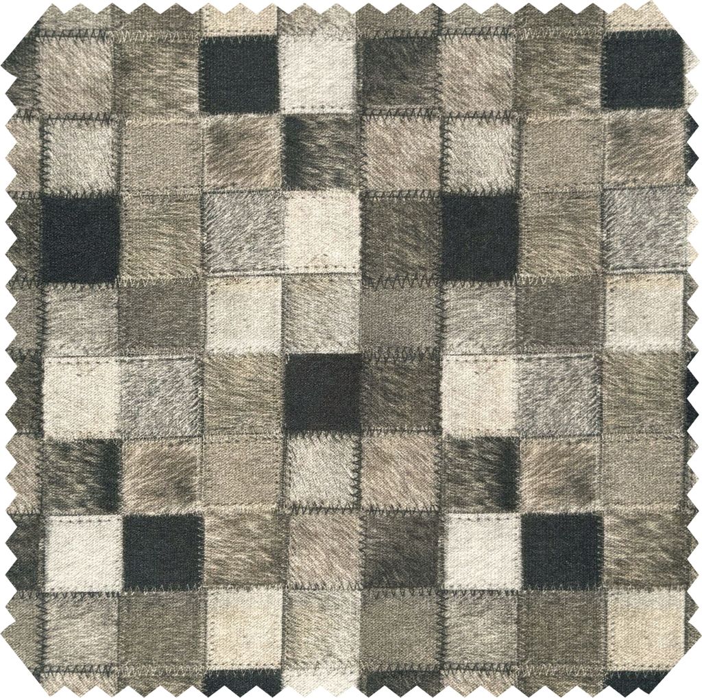 novely PASSAU ANIMAL Kuschelweicher Möbelstoff in Patchwork Lederoptik | Meterware | 1 lfm - Farbe: 02 Beige Taupe Schwarz