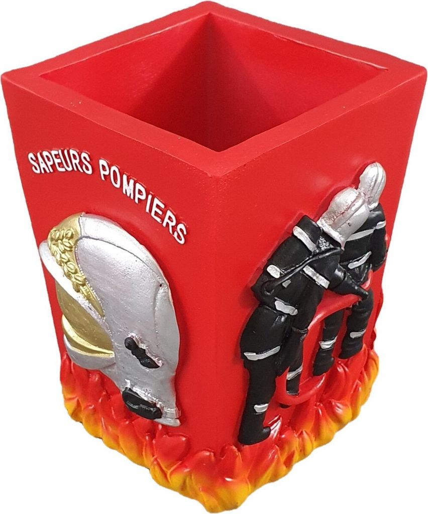 Stiftehalter Helm und Feuerwehrmänner der französischen Feuerwehr