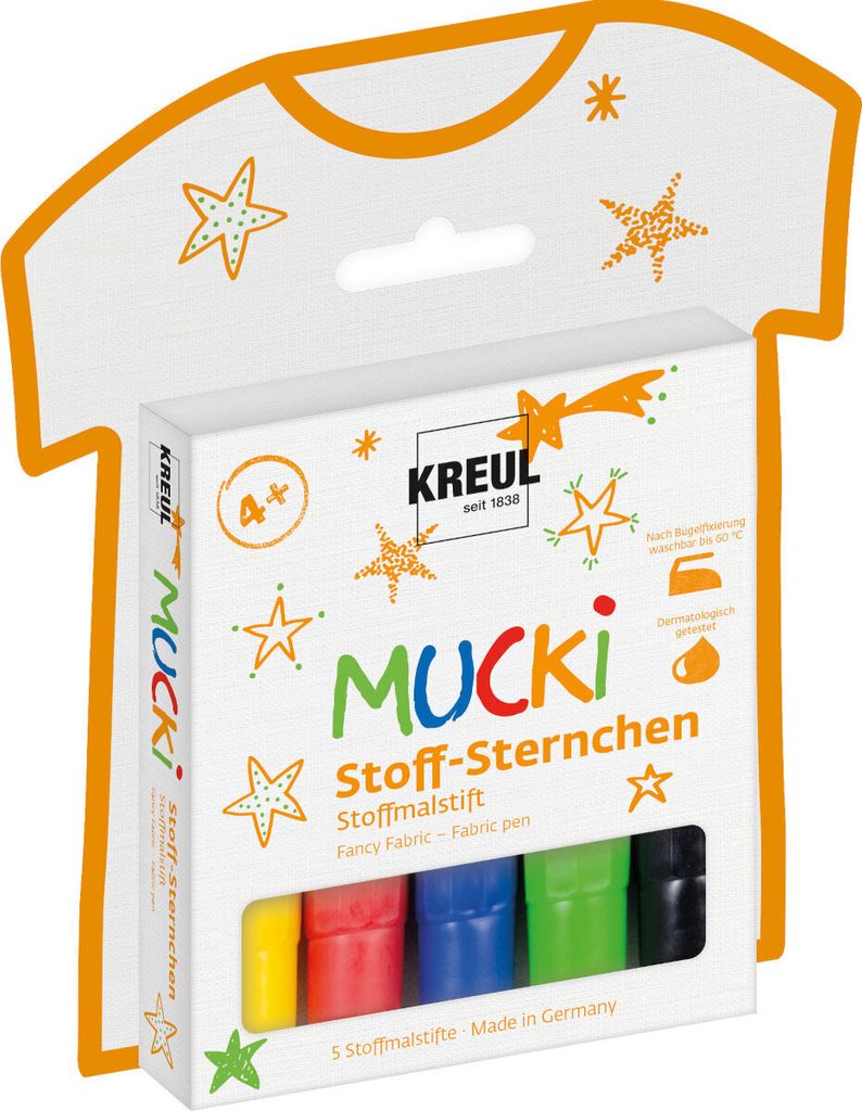 KREUL 27156 KREUL kredka do tkanin w gwiazdki "MUCKI", Zdjęcie produktu 