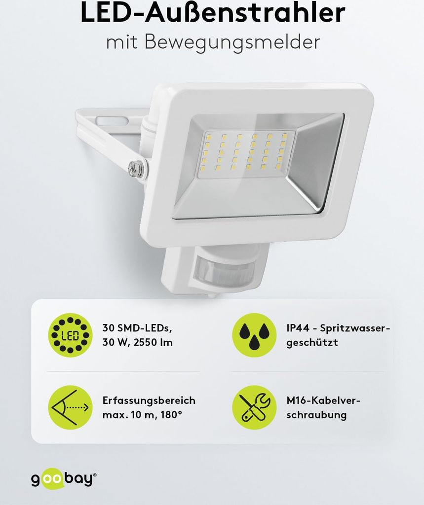 LED-Außenstrahler, 30 W, mit Bewegungsmelder Produktbild 11