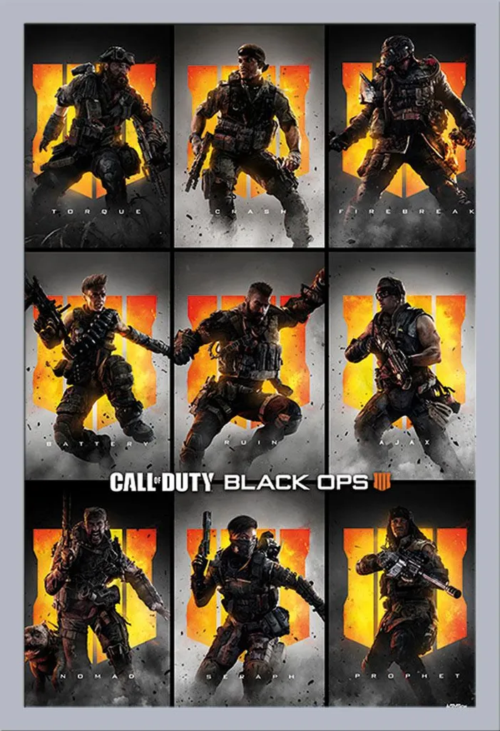 Kit Poster COD Black Ops 4 + Cornice Shinsuke Maxi MDF Argento