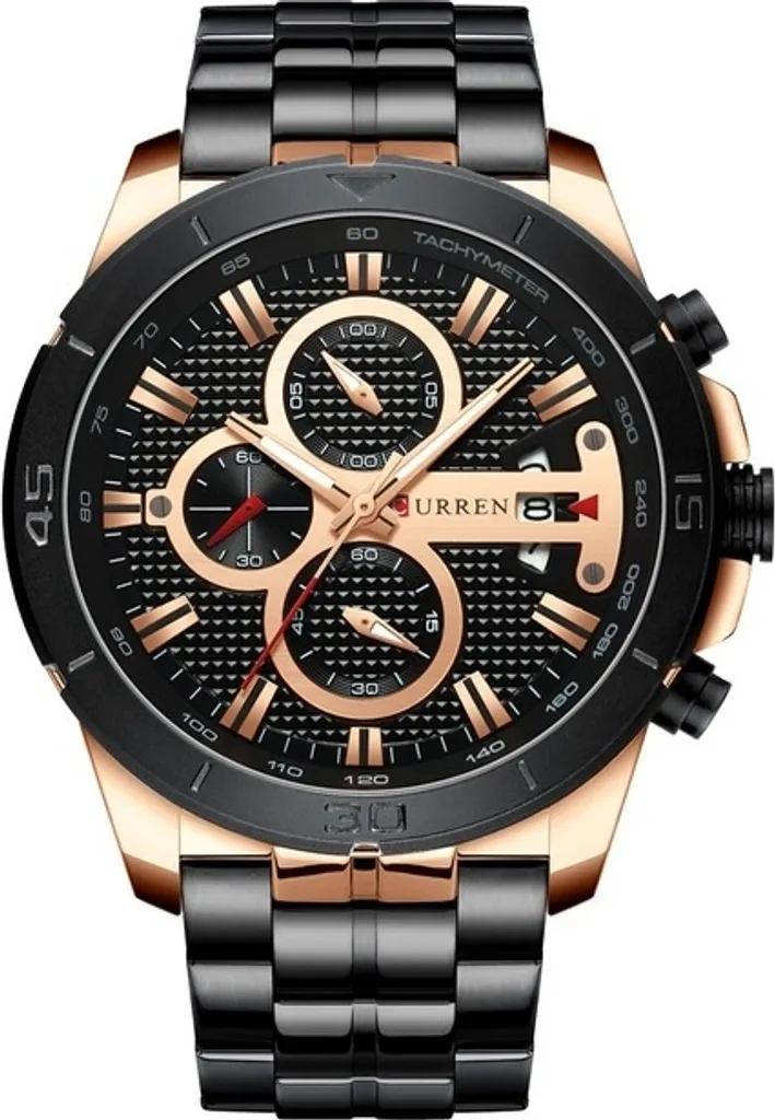 Montre Homme CURREN Steel KP6215 Noire - Design Étanche et Antichoc
