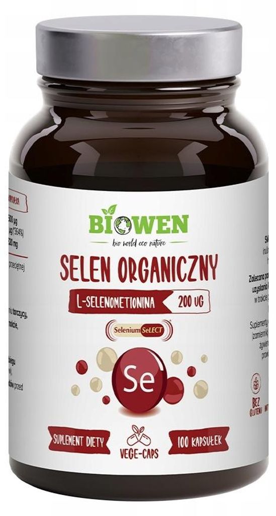 Suplement diety Selen Organiczny Biowen 100 kapsułek l-selenometionina vege
