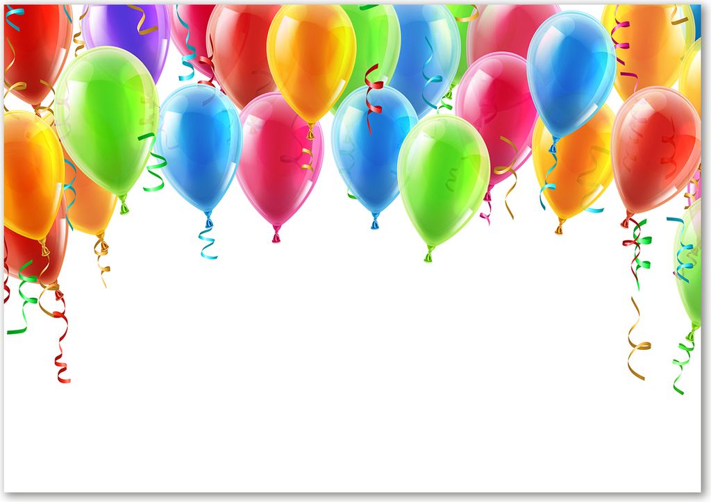 Tulup Glas-Bild - 100 x 70 - Wandbild aus Glas - Wandkunst - Wandbild hinter gehärtetem Sicherheitsglas - Sonstige - Bunte Luftballons - Mehrfarbig