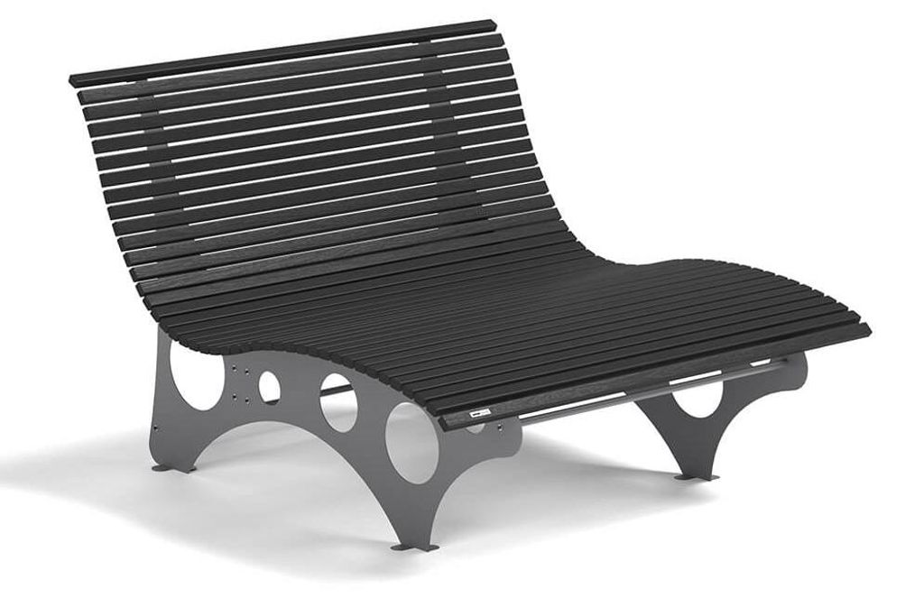 HOME DELUXE Wellenliege NIRA Anthrazit - 97 x 148 x 152 cm, Produktbild 