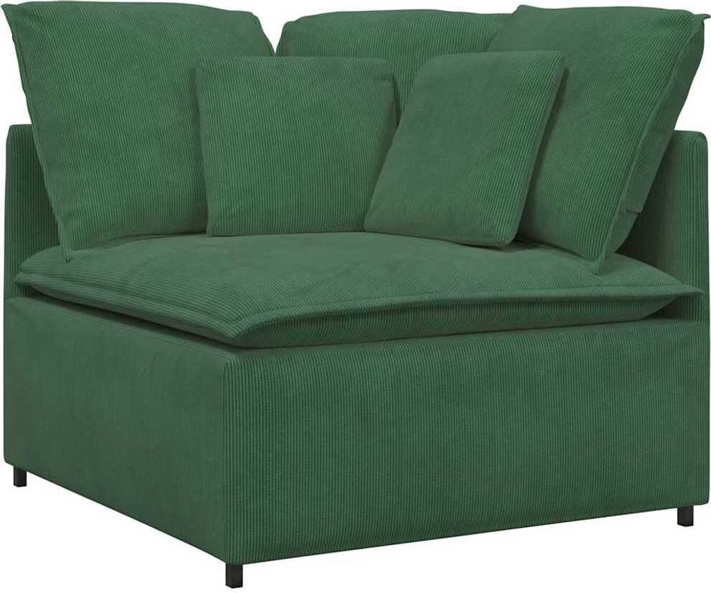 Modulares Sofa Eckmodul mit Kissen Dunkelgrün 100 cm