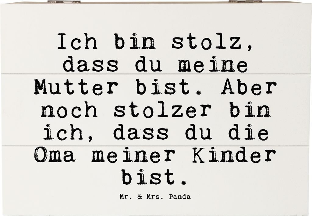 Mr. & Mrs. Panda Schatulle Ich bin stolz, dass... 22 x 15 cm - Weiß - Geschenk, Großmutter, Sprüche, Truhe, fotokiste, Geburt, Box, Holztruhe, s...