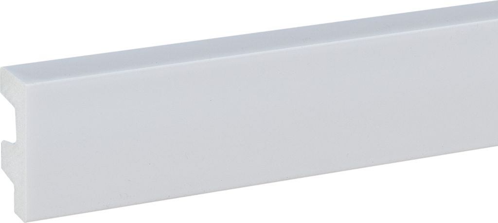 PROVISTON Licht Sockelleiste 20 x 50 x 2000 mm Moderne Fußleiste Eckiges Profil Hochwertig Kunststoff Weiß Wasserfest, Robust und Langlebig