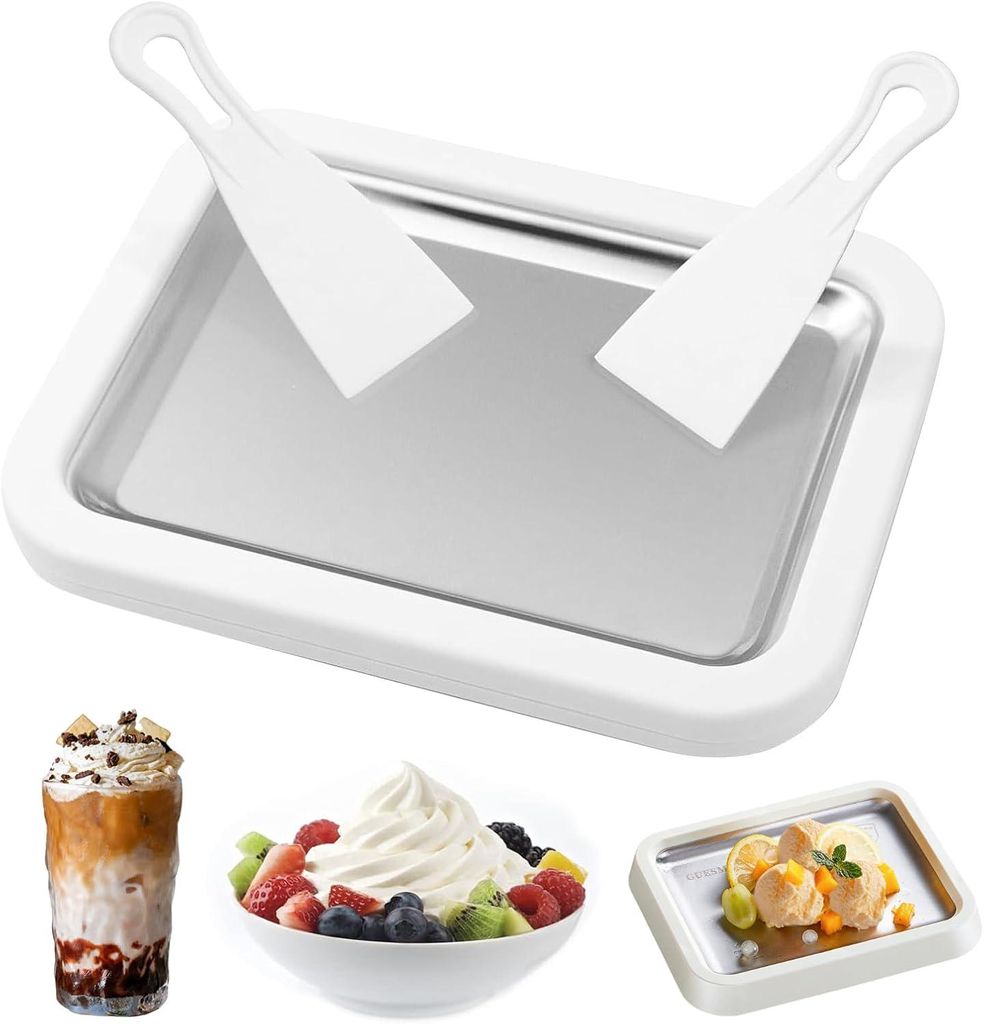 Eisrollenteller aus Edelstahl 304, DIY Eiscreme Platte mit Produktbild 