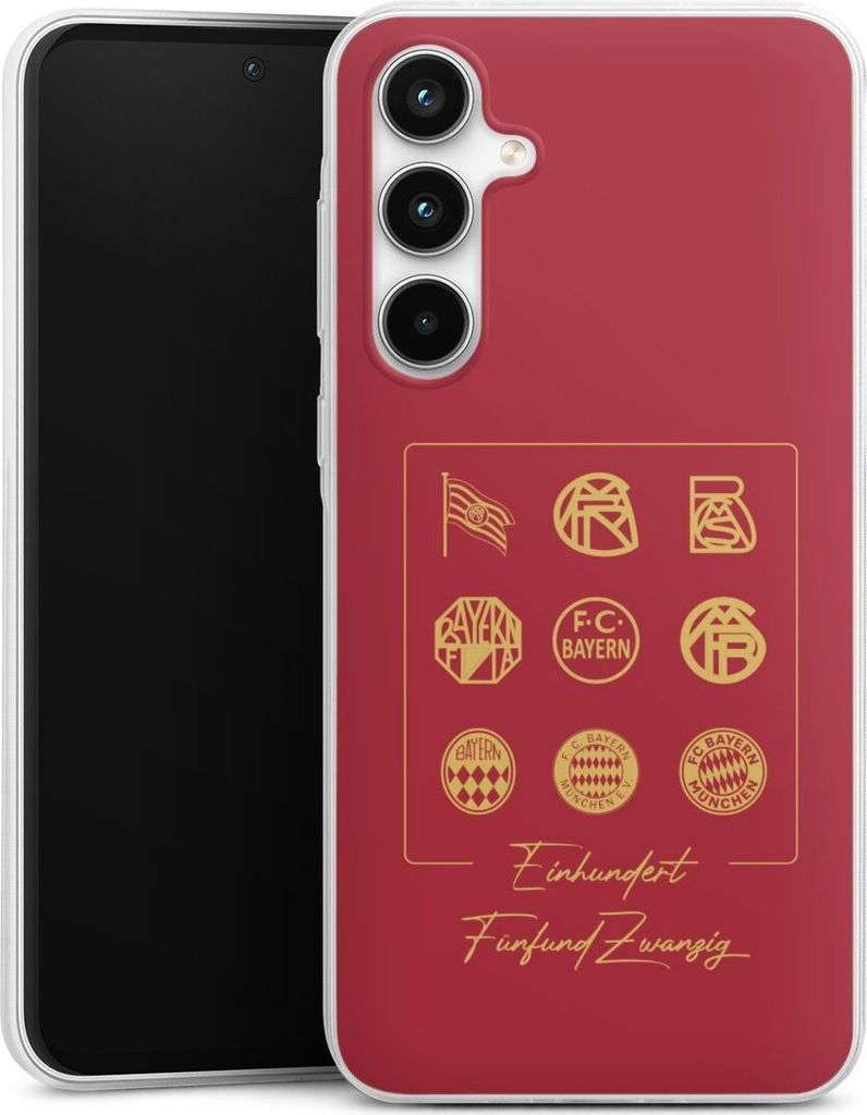 DeinDesign Slim Hülle für Samsung Galaxy A35 5G Silikon Case Ultra Dünn Handyhülle FC Bayern München Fanartikel FCB 125 Jahre