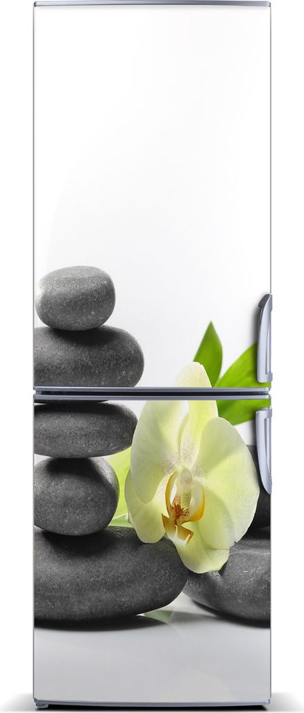 Tulup Kühlschrankdekoration - Magnetmatte - 70 cm x 190 cm - Magnet auf dem Kühlschrank - Orchidee Und Steine