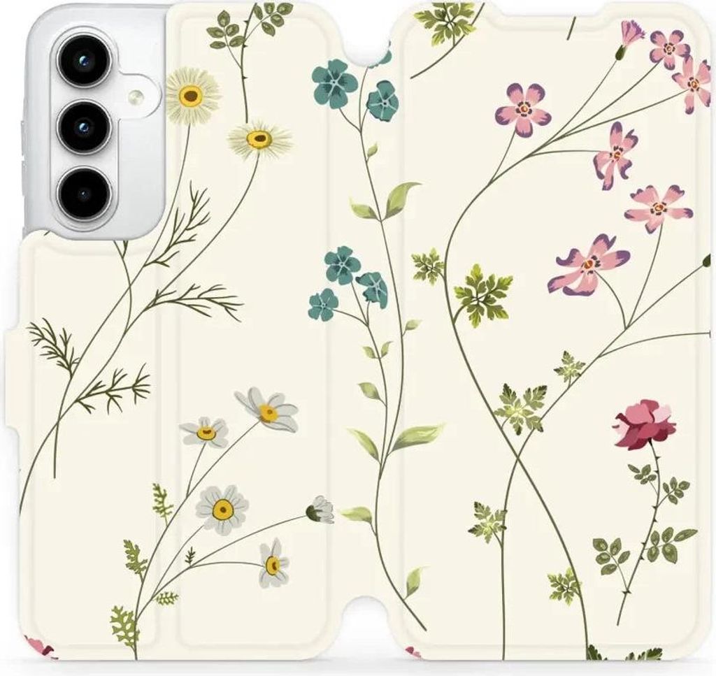 Handyhülle mit klappe für Galaxy A35 5G, Mobiwear Book, Feldblumen