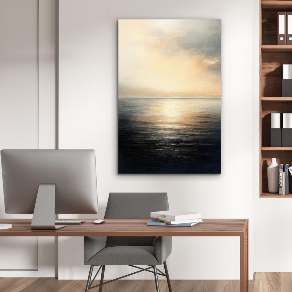 MuchoWow Wanddekoration Metall Metallbild Wandkunst 60x90 cm Sonne - Horizont - Meer MuchoWow Aluminium Gemälde - Wandbilder - Aluminium