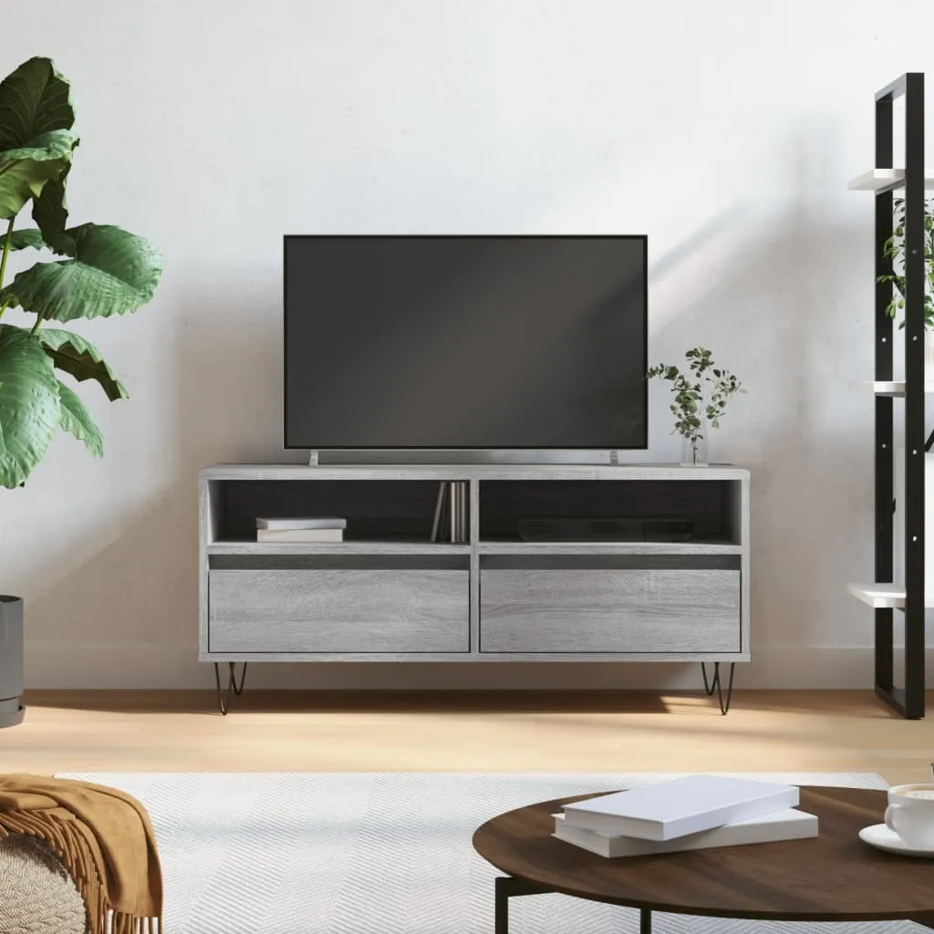 Mobile Porta TV in Legno Grigio Sonoma | 100cm di Praticità e Design