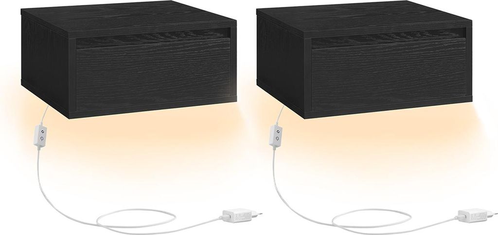 Wandregal-Set, 2er-Pack, schwarz