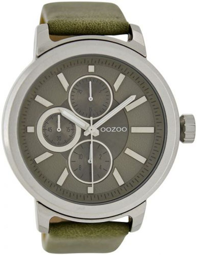 Oozoo Armbanduhr grün Leder Timepieces Herren Analog-Quarzuhr UOC6066A