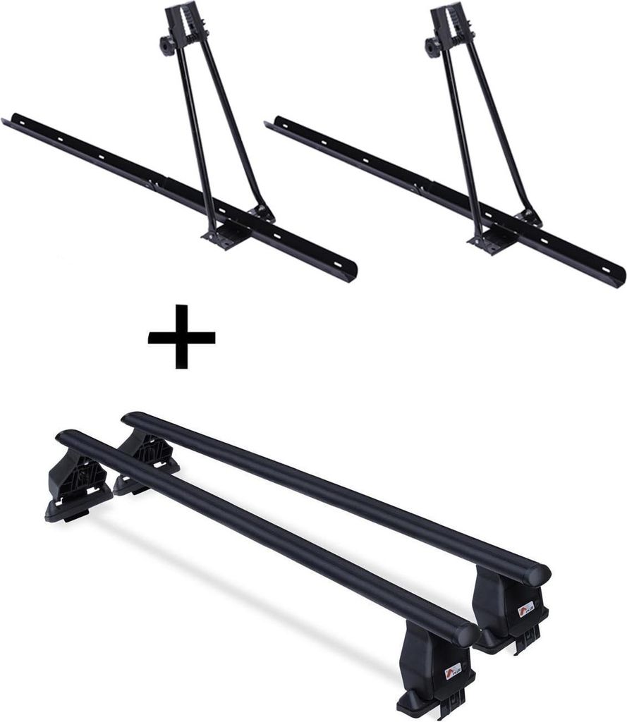 2x Fahrradträger ORION + Dachträger Menabo Tema Stahl kompatibel mit für Renault Laguna III (5Türer) ab 2007