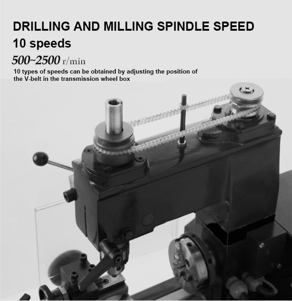 3 v 1 Mini soustruh Vrtací frézka DIY Tool Bench Lathe Obrázek produktu 9