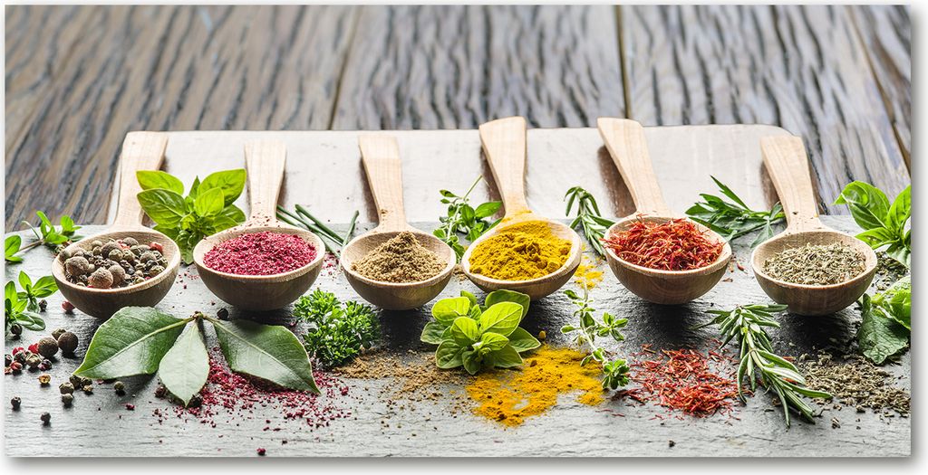 Tulup Leinwandbild -100x50 cm - Wandkunst - Drucke auf Leinwand - Leinwanddruck - Essen & Getränke - Mehrfarbig - Bunte Gewürze