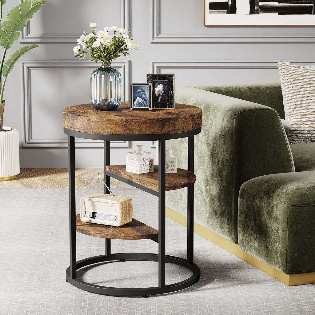 Tribesigns Runder Beistelltisch, Kleiner Holz Beistelltisch Produktbild 4