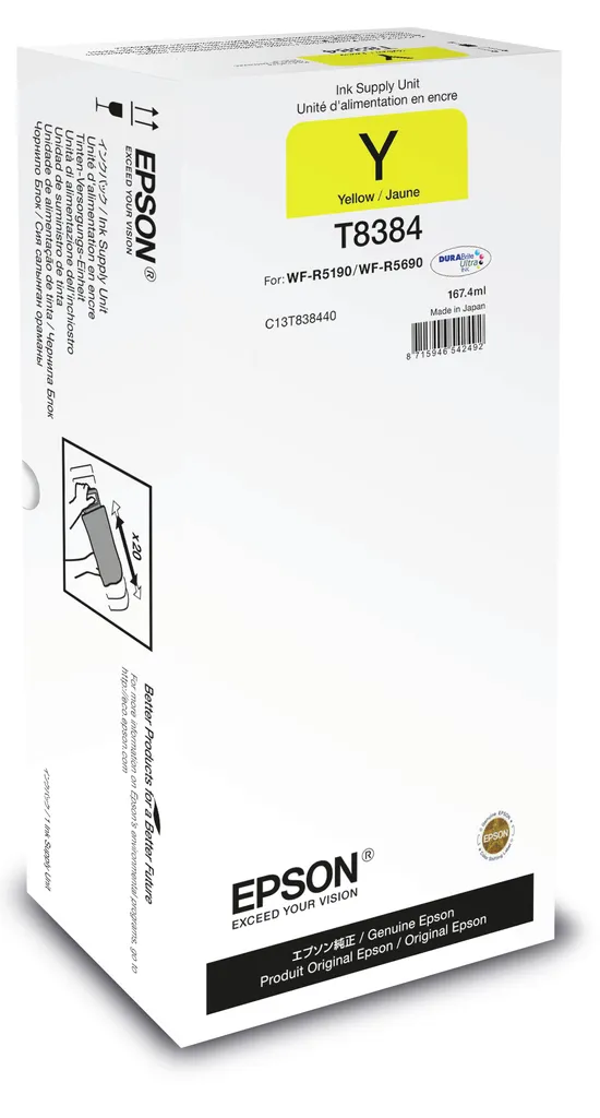 Epson T8384 Jaune : Finis les Problèmes d'Impression avec l'Encre d'Origine