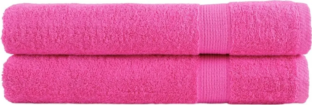 Set 2 Asciugamani SOLUND Rosa 100x200 cm - Spugna Cotone 600g/m²