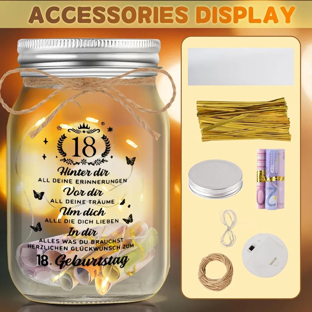 LWMTT Luce a LED per bottiglie, regalo di compleanno, 18