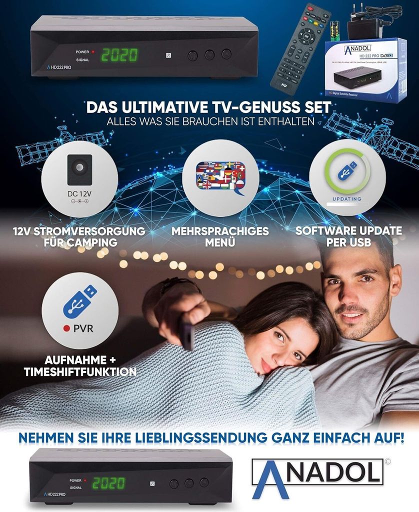 Anadol HD 222 Pro 1080P Digital HDTV Sat-Receiver für Produktbild 18