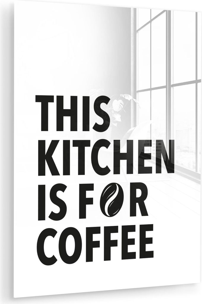 MuchoWow Glasbilder - Bilder auf Wandbild - Foto auf Glas Zitate - Kaffee - Bohnen - Modern 60x80 cm Wanddekoration aus Glas - Acrylglasbild - Acry...
