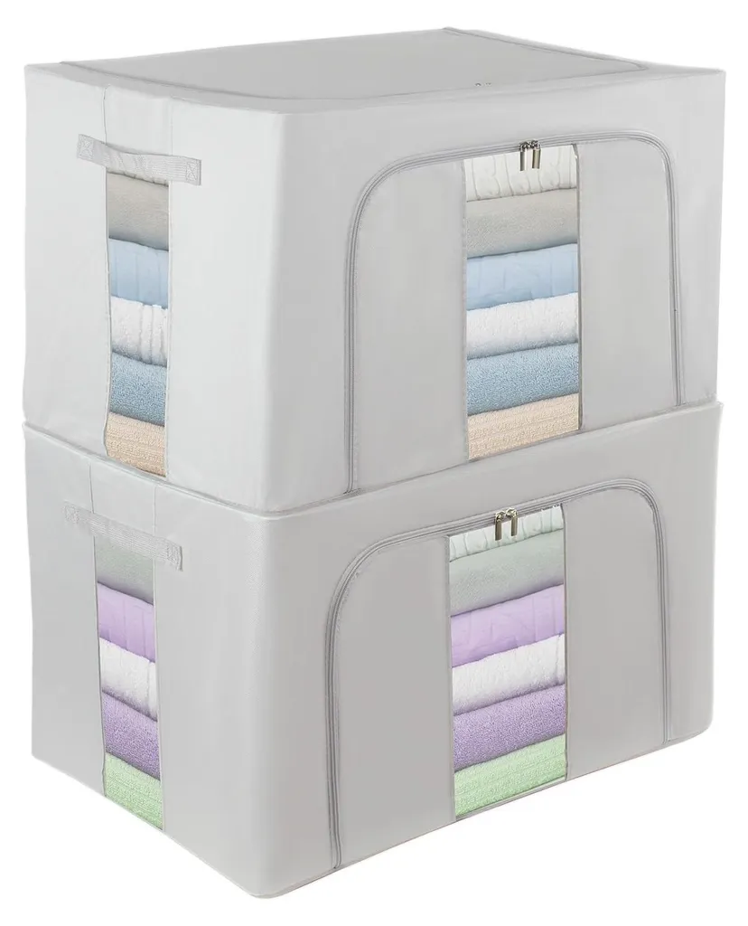 Boîte de rangement pliable empilable pour vêtements et linge de lit
