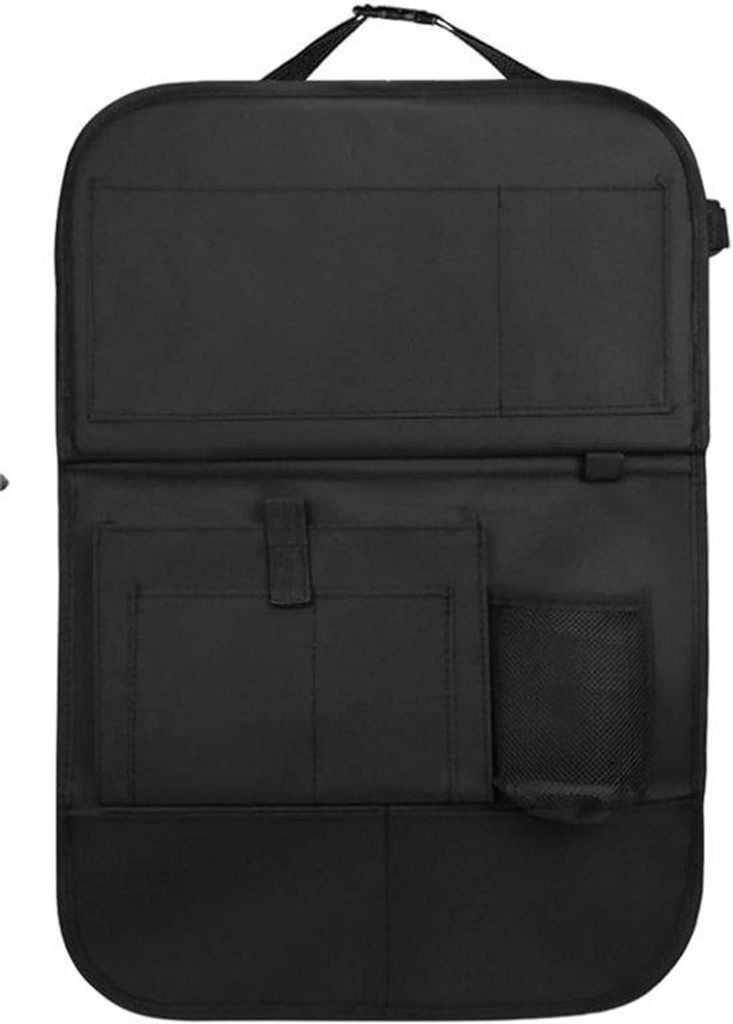 Famanu Auto-Organizer mit Tablet-/Telefonaufbewahrung - 11 Fächer - Wasserdichte Rückbank-Schutzabdeckung für Kinder - Auto-Accessoires