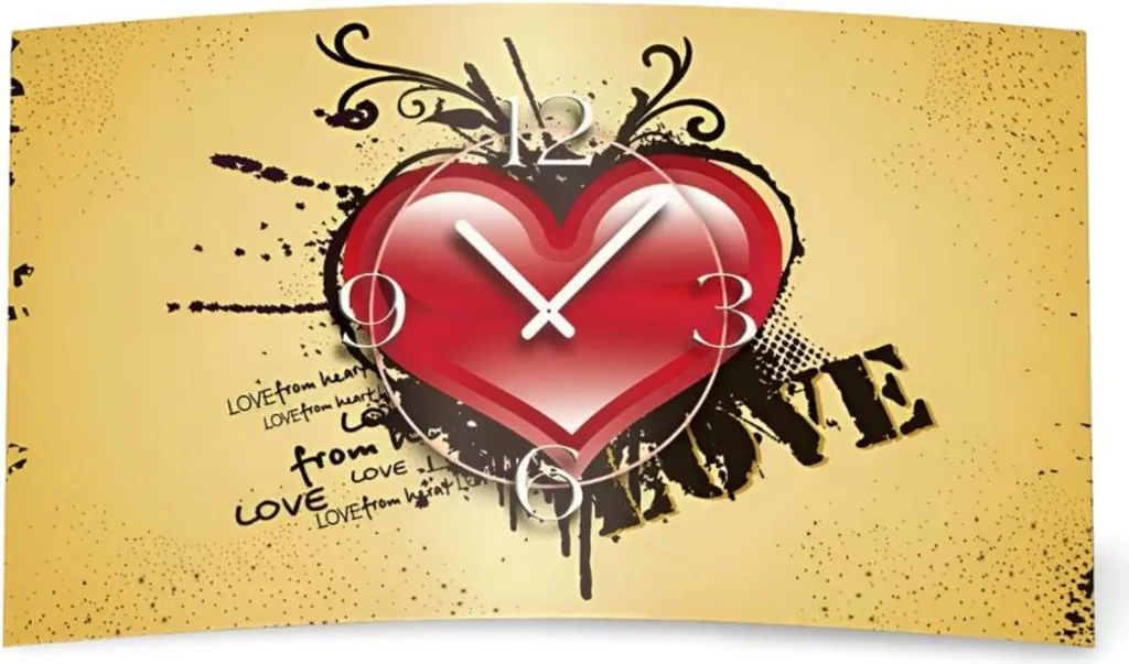 Horloge murale Love Designer dixtime 3d-0064 - Design moderne et calme