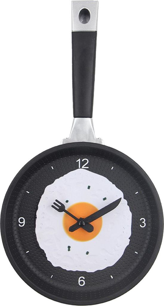 Wanduhr ABS Spiegelei Bratpfanne Form stillen batteriebetriebene Wanduhr für Schlafzimmer Wohnzimmer Küche Rosa