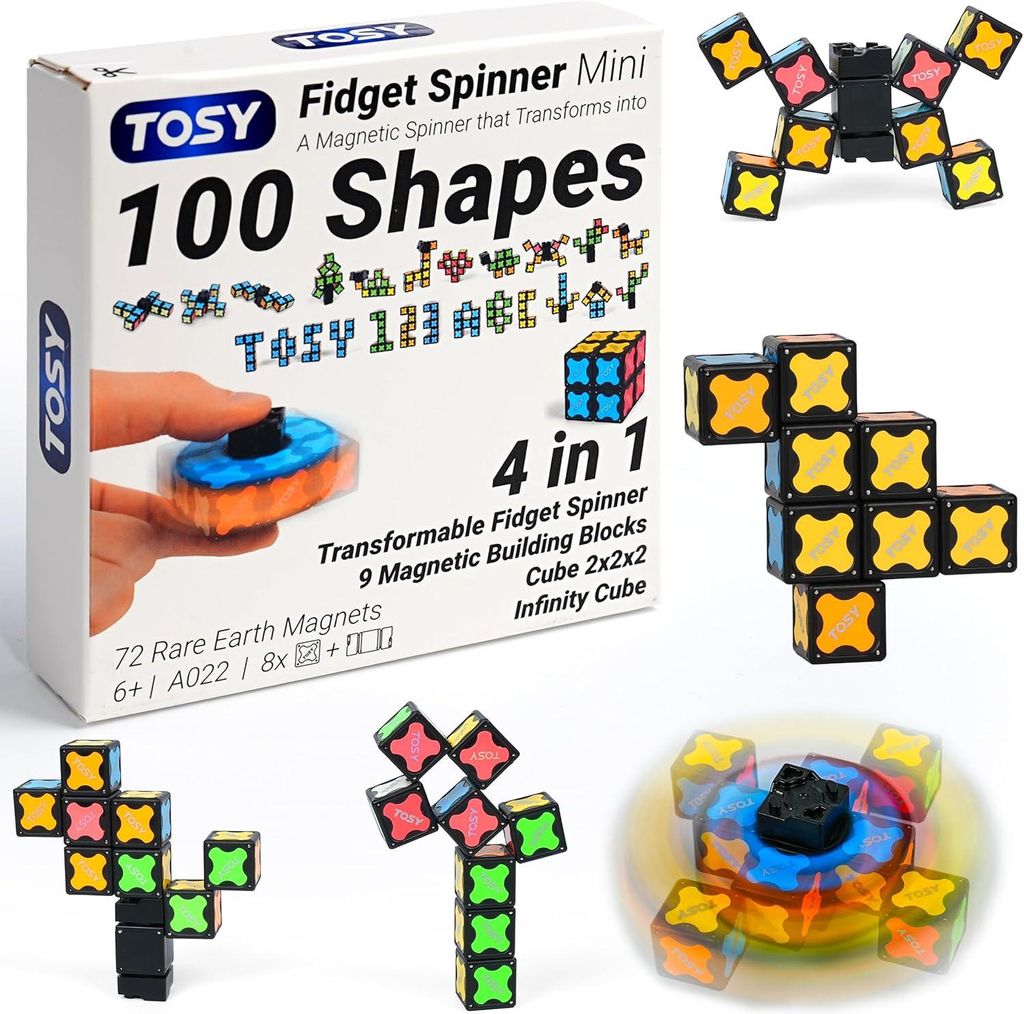 TOSY Magnet Fidget Spinner Mini – 8 Bausteine, 3-in-1: Produktbild 