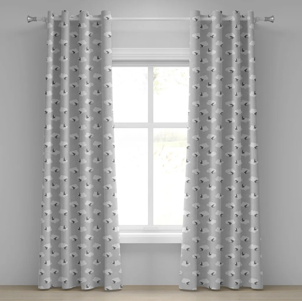 ABAKUHAUS Tenda con Occhielli Grigia 280x245cm - Disegno Rondini
