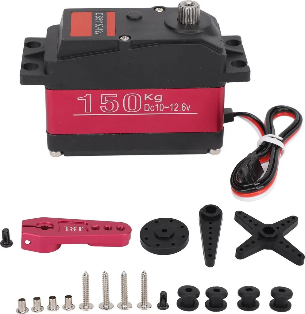 150 kg DS51150 servo digitale IP66 impermeabile con scatola ingranaggi in metallo completa di braccio in lega di alluminio 18T per auto 1/5