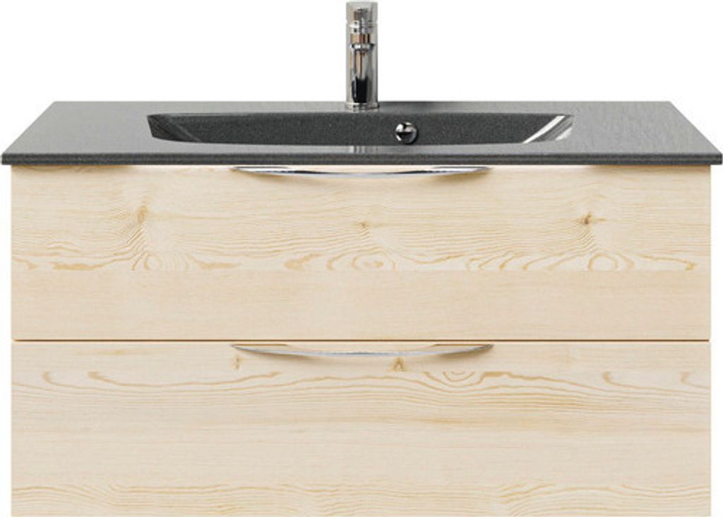 Badmöbel-Set Pelipal Sunline 300 BxHxT 97 x 49,9 x 48 cm Frontfarbe eiche Badmöbelset 2-teilig mit Waschtisch Mineralmar