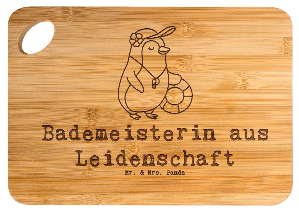 Mr. & Mrs. Panda Schneidebrett Bademeisterin Leidenschaft - Transparent - Geschenk, Hackbrett, Freibad, Spruch, holzschneidebrett, Holzbrett, Schwi...