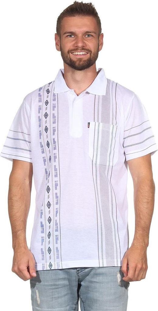 Herren Poloshirt Sommer Polo-Hemd Kurzarm Weiß/L