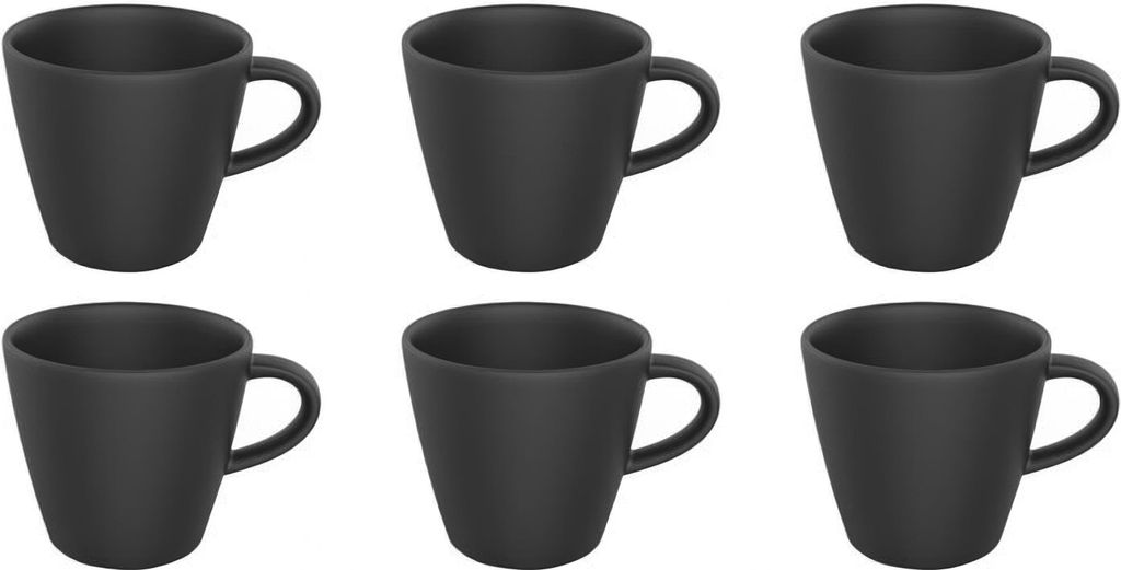 Villeroy & Boch Manufacture Rock 6er Set Espressotassen schwarz D. 6.5cm