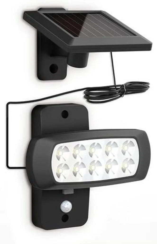 Lampe solaire noire avec capteur de mouvement IP44 : finie l'obscurité