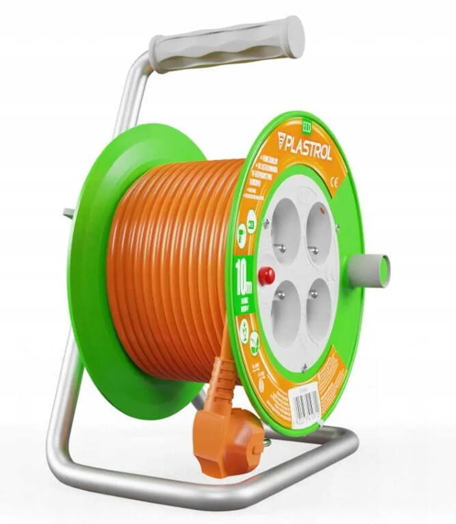 Tambour de câble 15m 3x1mm2 avec protection thermique et guide d'enroulage