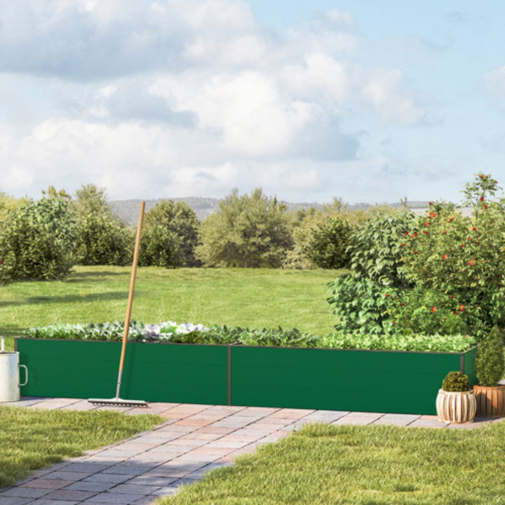 GFP HALFSIZE Aluminium Hochbeet - Platzsparendes & Stabiles Gartenbeet in Grün - 297 x 99 x 39 cm - Ideales halbhohes Modell für Familien-Gartens...