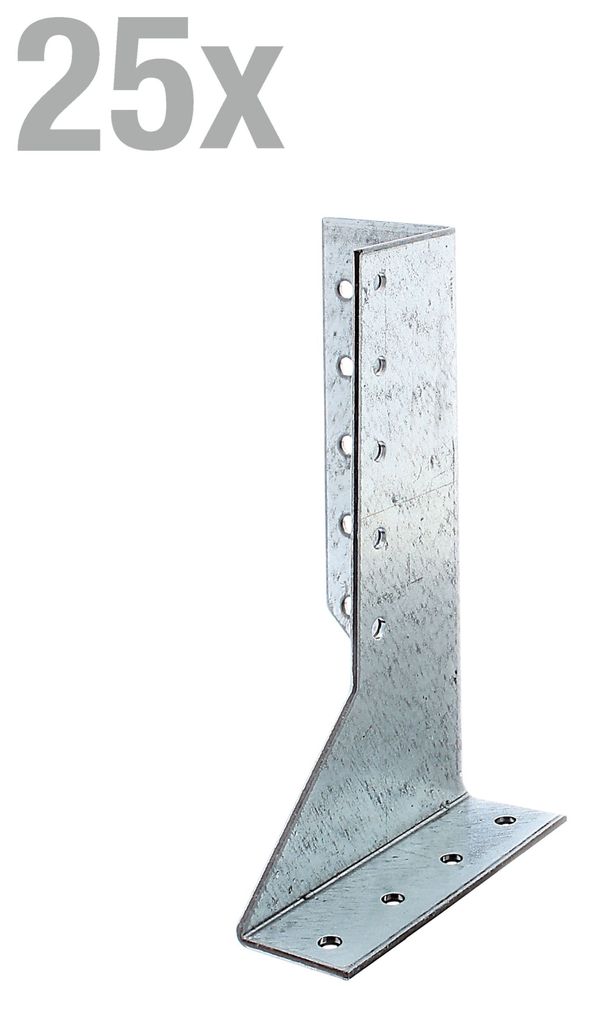 Alberts 25x Balkenschuh Typ A links 25x140 mm verzinkt stabiler Balkenträger Balkenhalter für Holzverbindungen