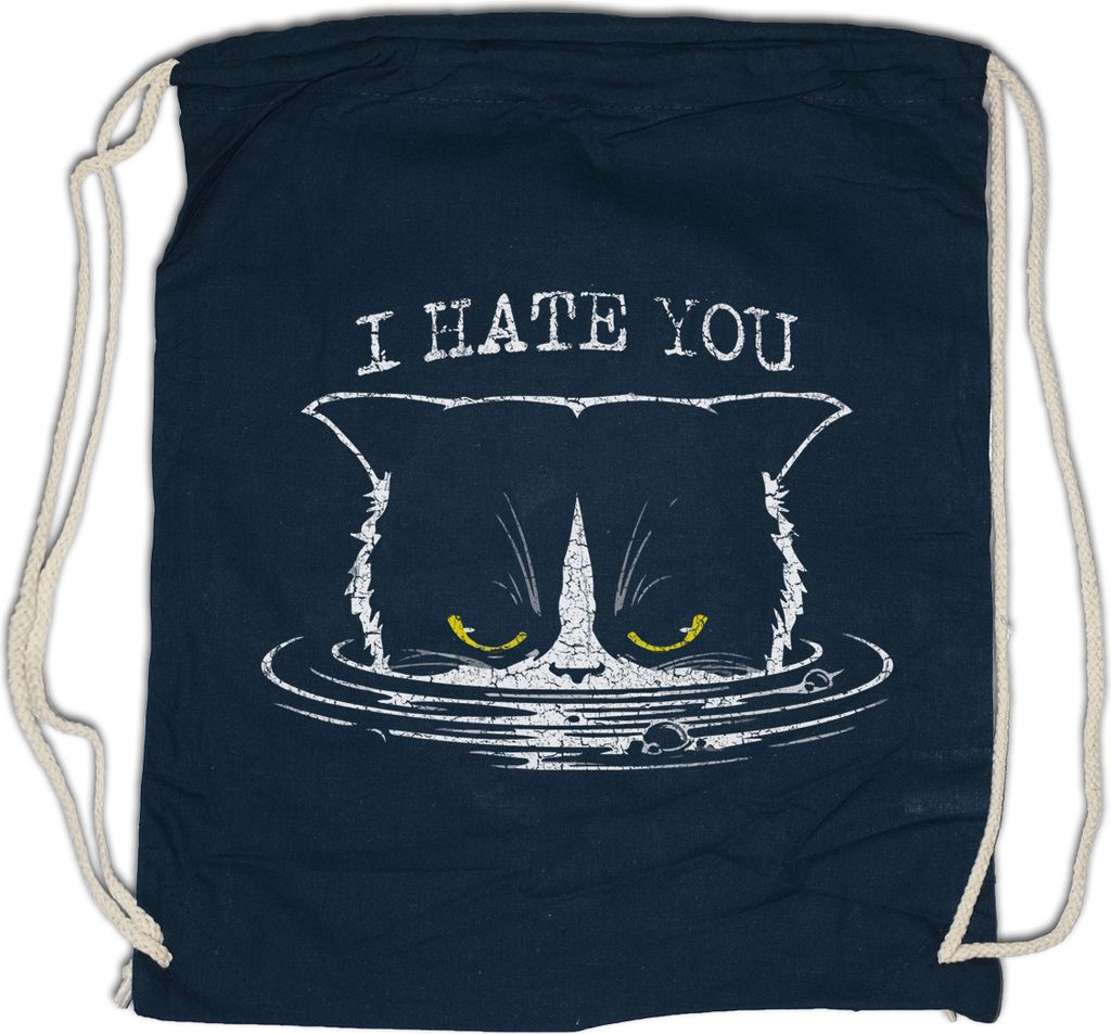 Urban Backwoods I Hate You Cat, Turnbeutel, Farbe: Navy