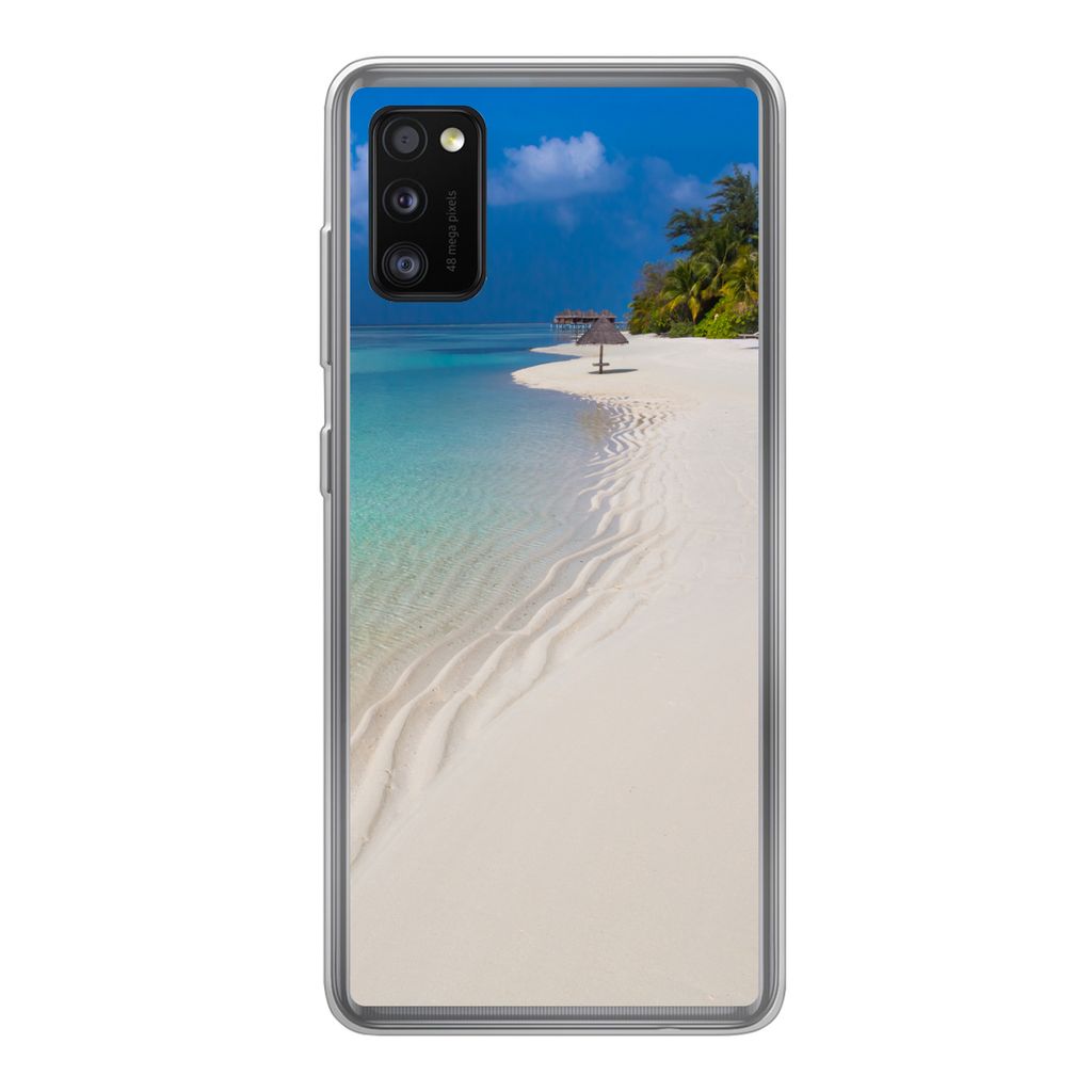 MuchoWow Handyhülle Schutzhülle Hülle für Samsung Galaxy A41 Meer - Strand - Sommer Silikon Softcase Handy Hülle - Mobiltelefon