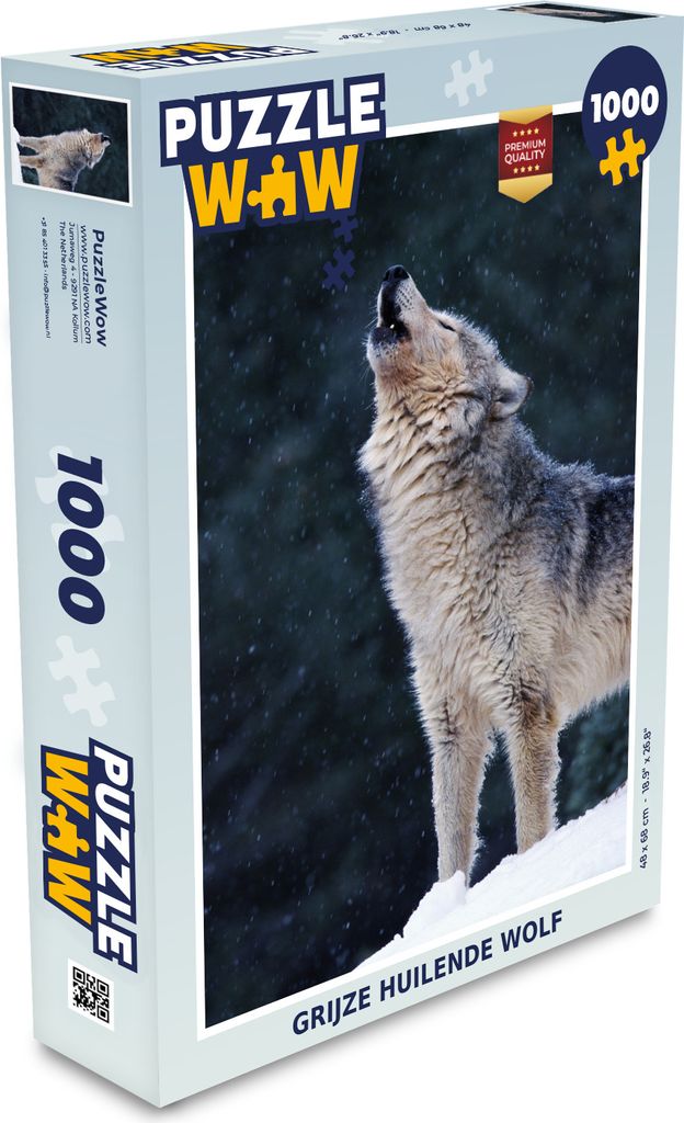 MuchoWow Puzzle 1000 Teile Wolf - Schnee - Tier - Spielzeug - Alt und Jung - Spiele - Puzzeln